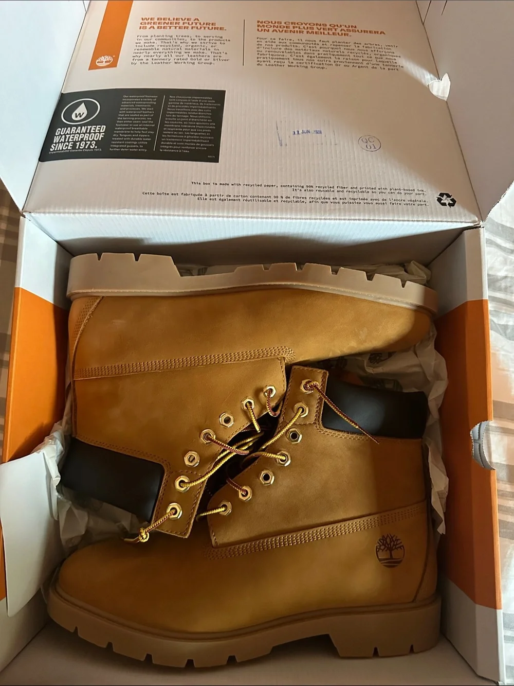 Timberland Men's Wheat/Black Nubuck Lace-Up Boots